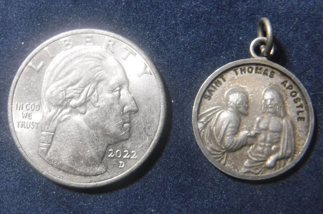 St Thomas The Apostle With Christ Medal Sterling Silver