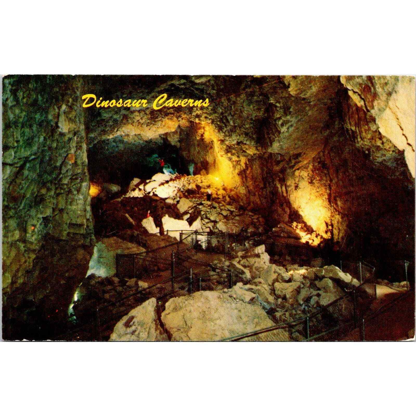 Vintage Postcard Dinosaur Caves Arizona, West of Seligman, Halls of Gold 1960s