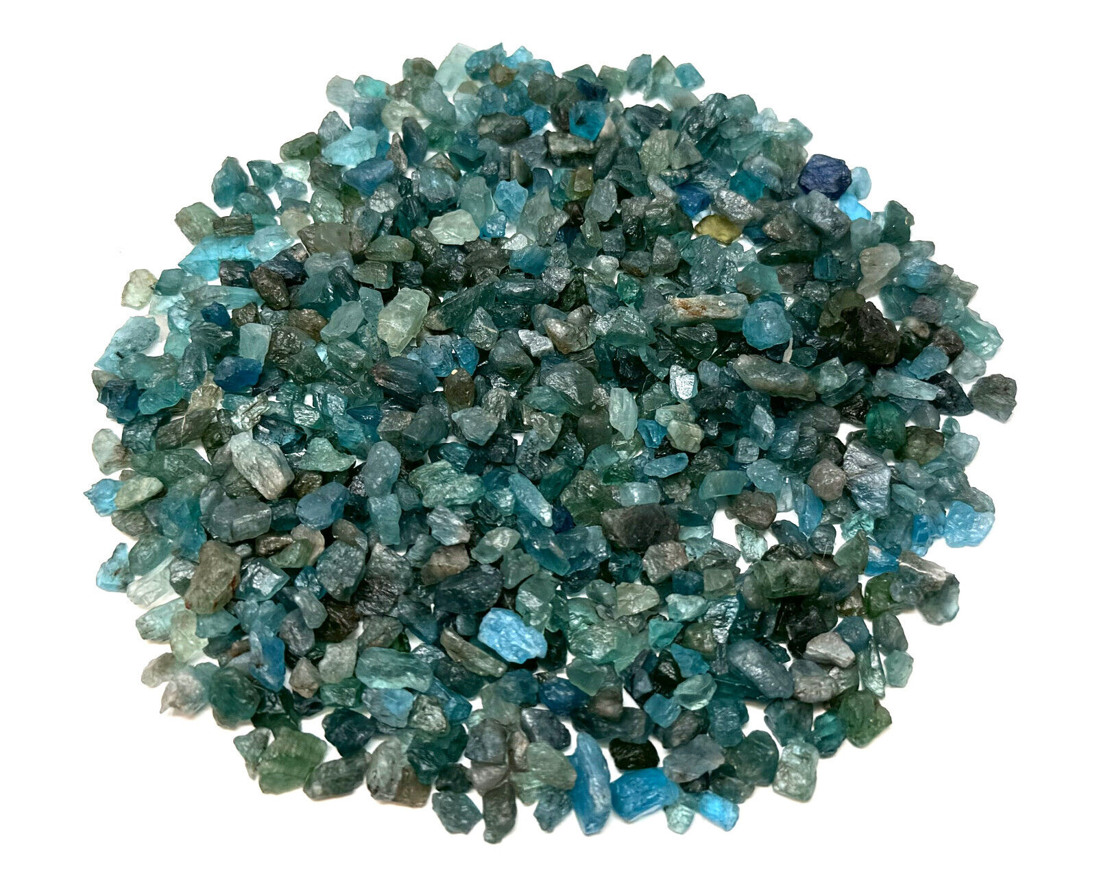 Blue Apatite Semi Tumbled Gemstone Mini Chips 5 - 8 mm, \'A\' Grade Wholesale Lots