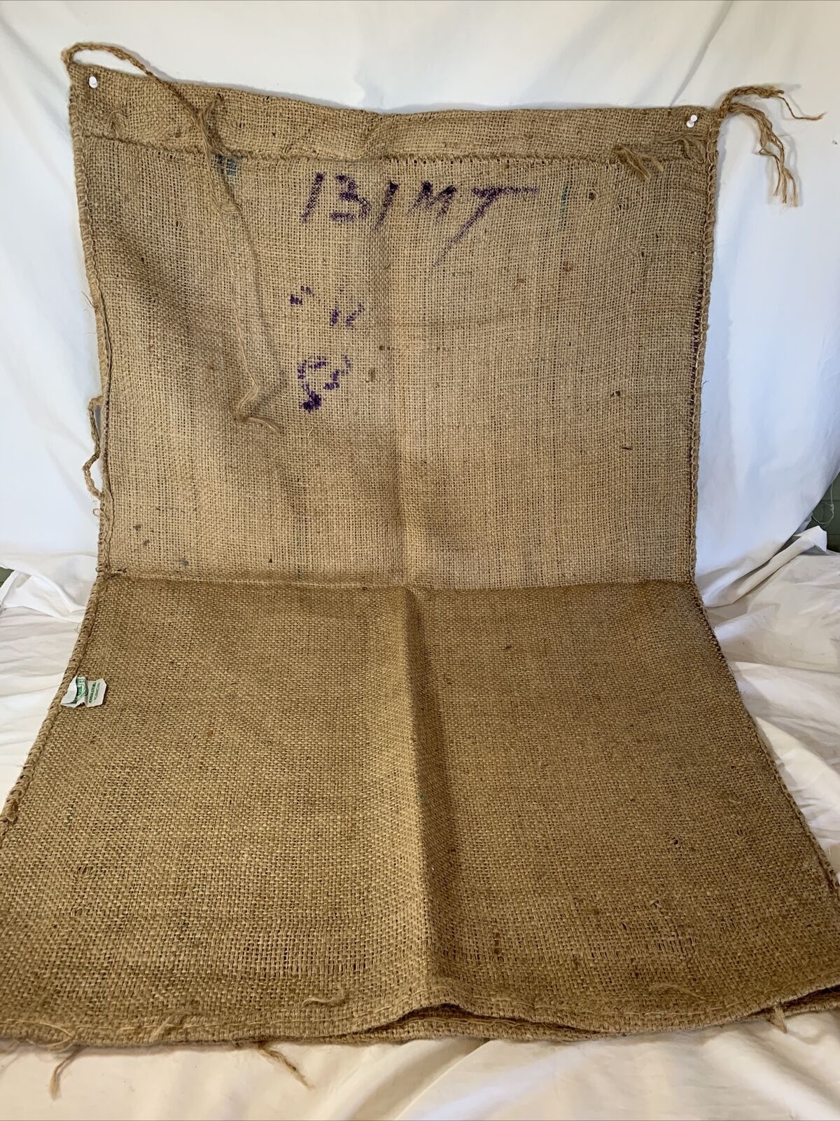 Vtg Burlap Bag Food Grade Jute Bag Made In India Howrah Jute Mill Sack 42x28