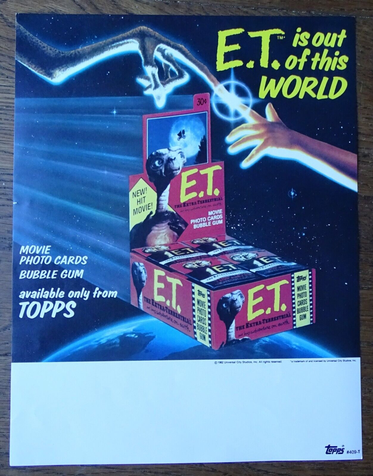 1982 Topps E.T. The Extra-Terrestrial Sell Sheet (NO CARDS)