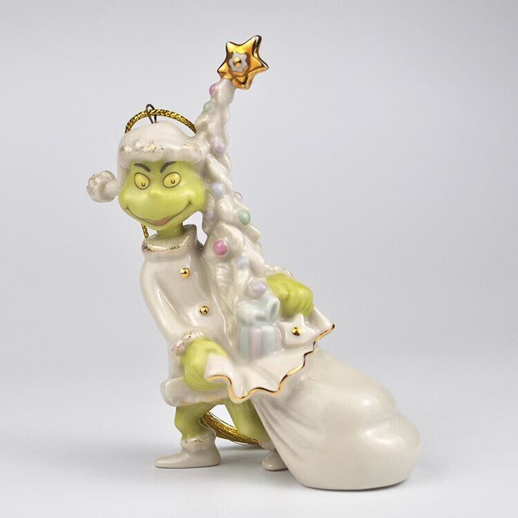 Lenox Grinch Away With The Tree Christmas Ornament
