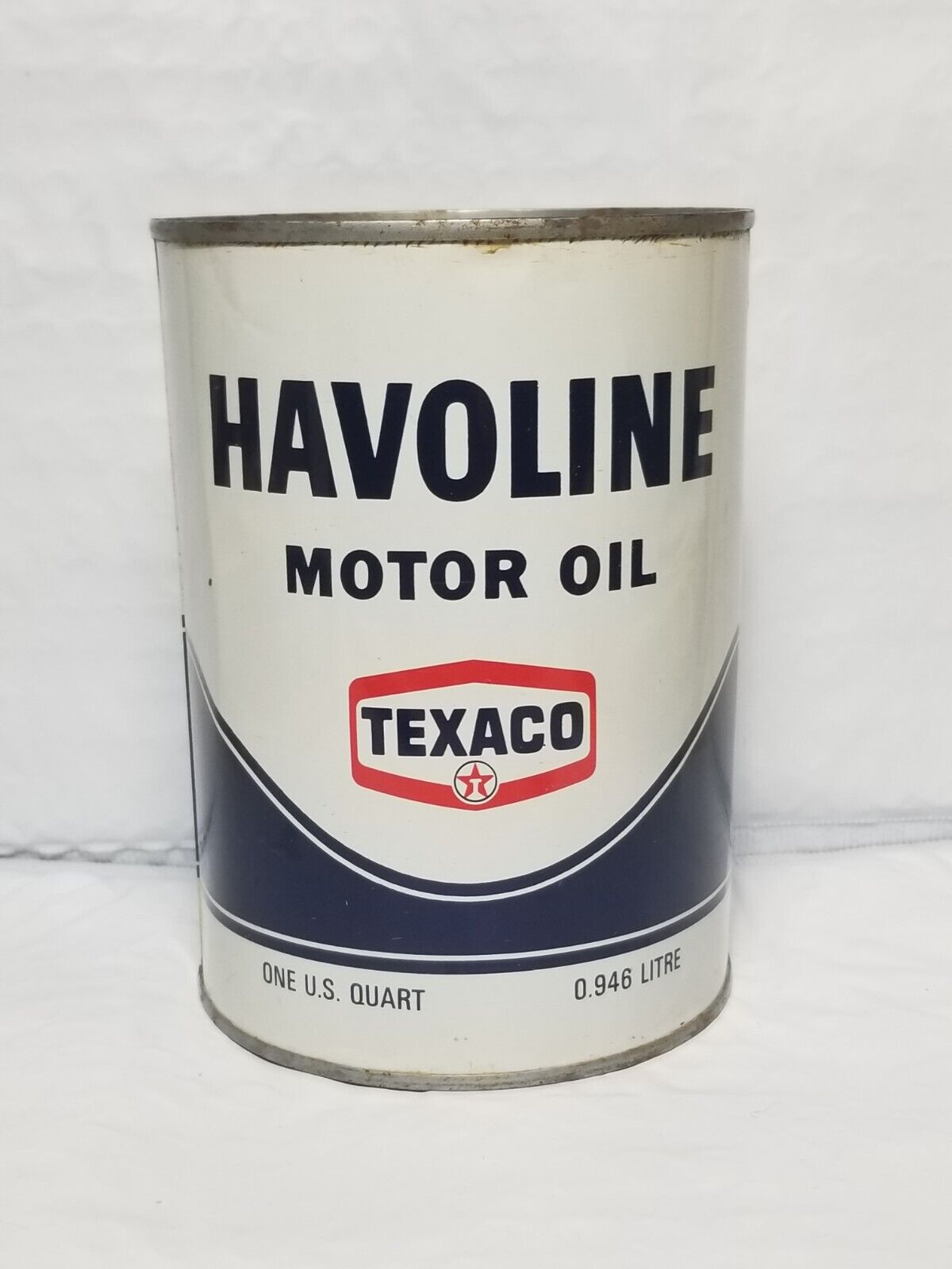 Vintage 1970\'s Texaco Havoline 1 Quart Oil Can Metal 1 QT With Top Cut Out 