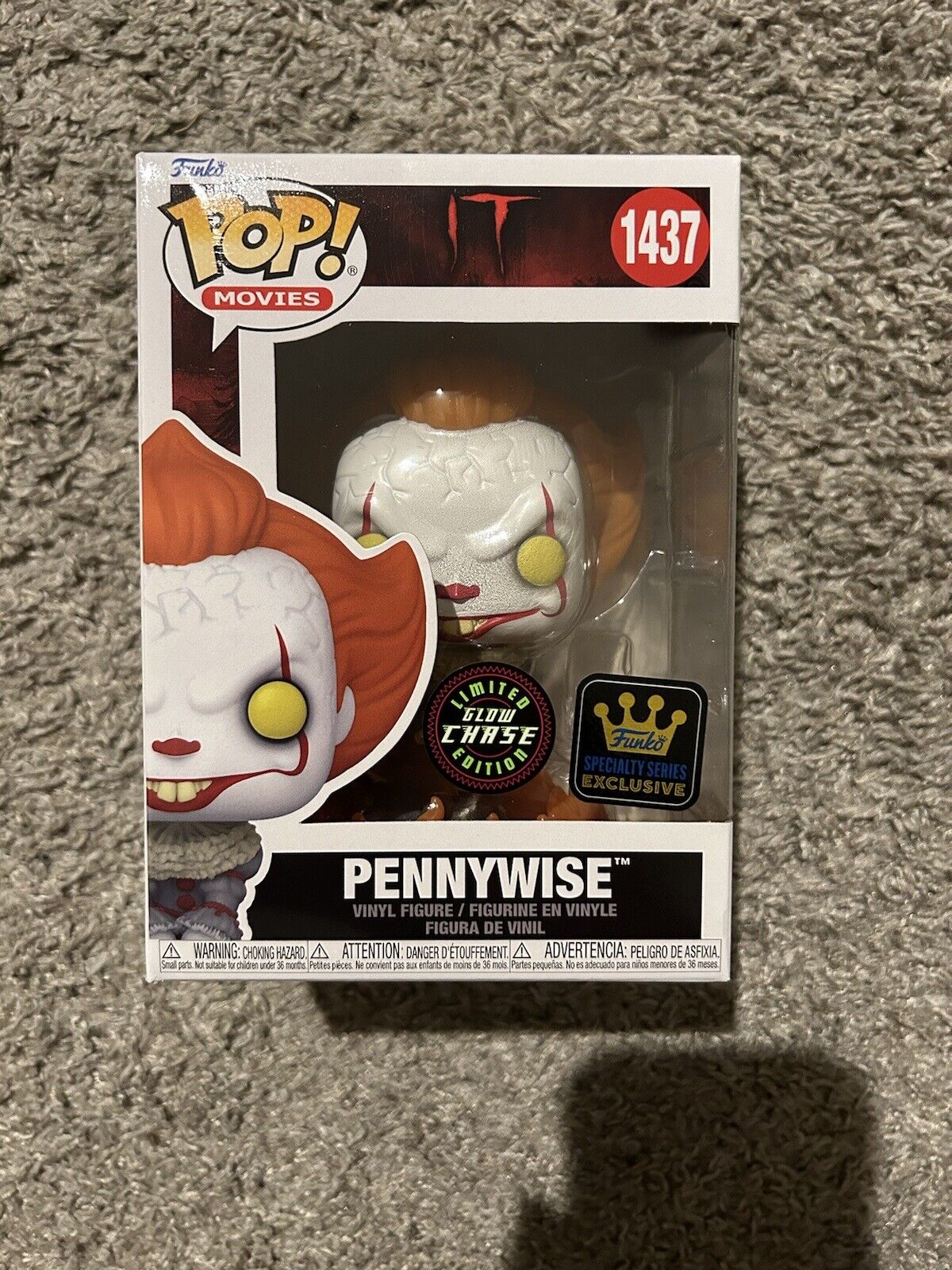 Funko Pop Movies It Pennywise CHASE GITD Specialty Series #1437 with Protector