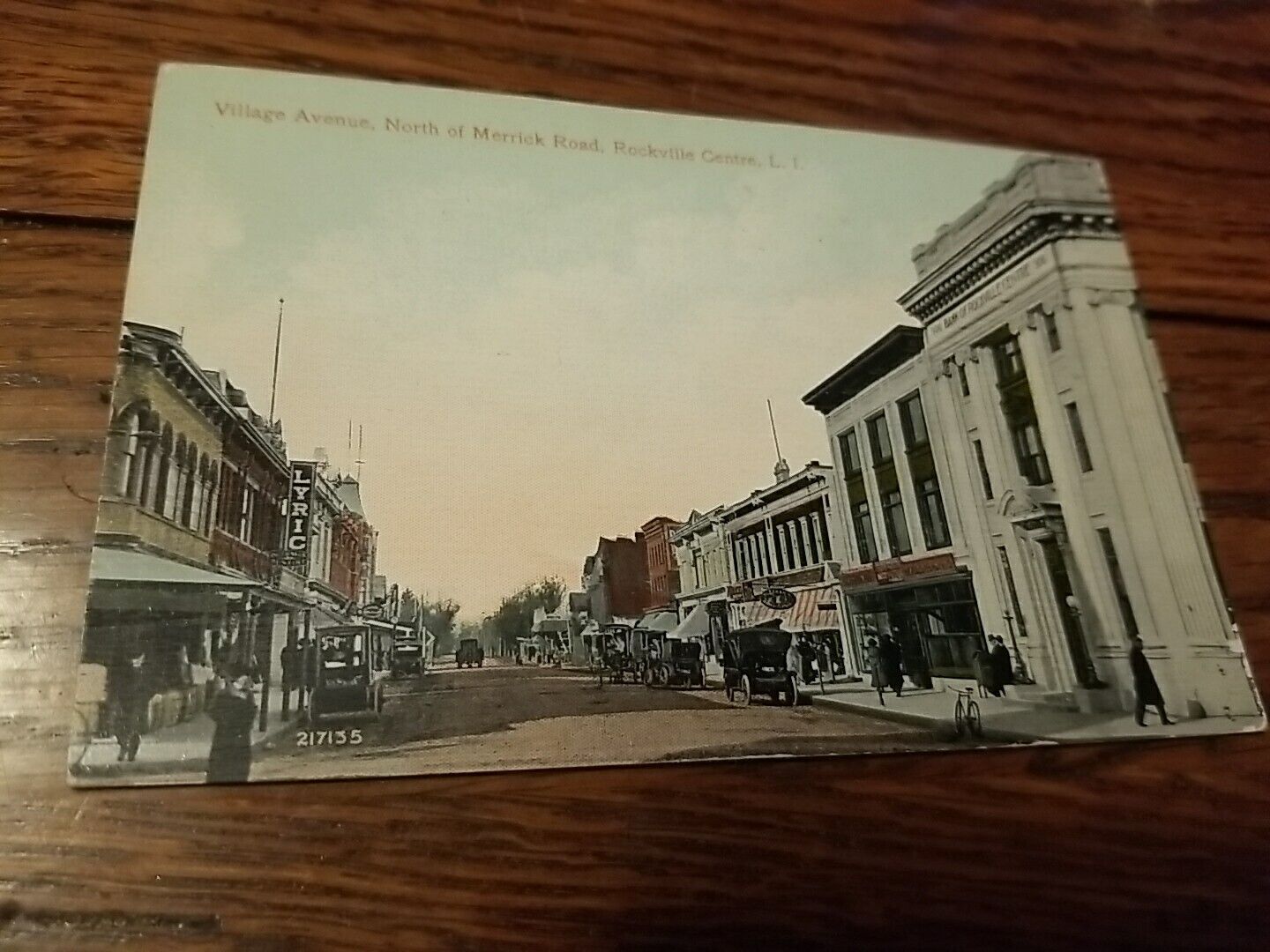 1913 Hotel & Stores Village Ave. Rockville Centre LI NY post card