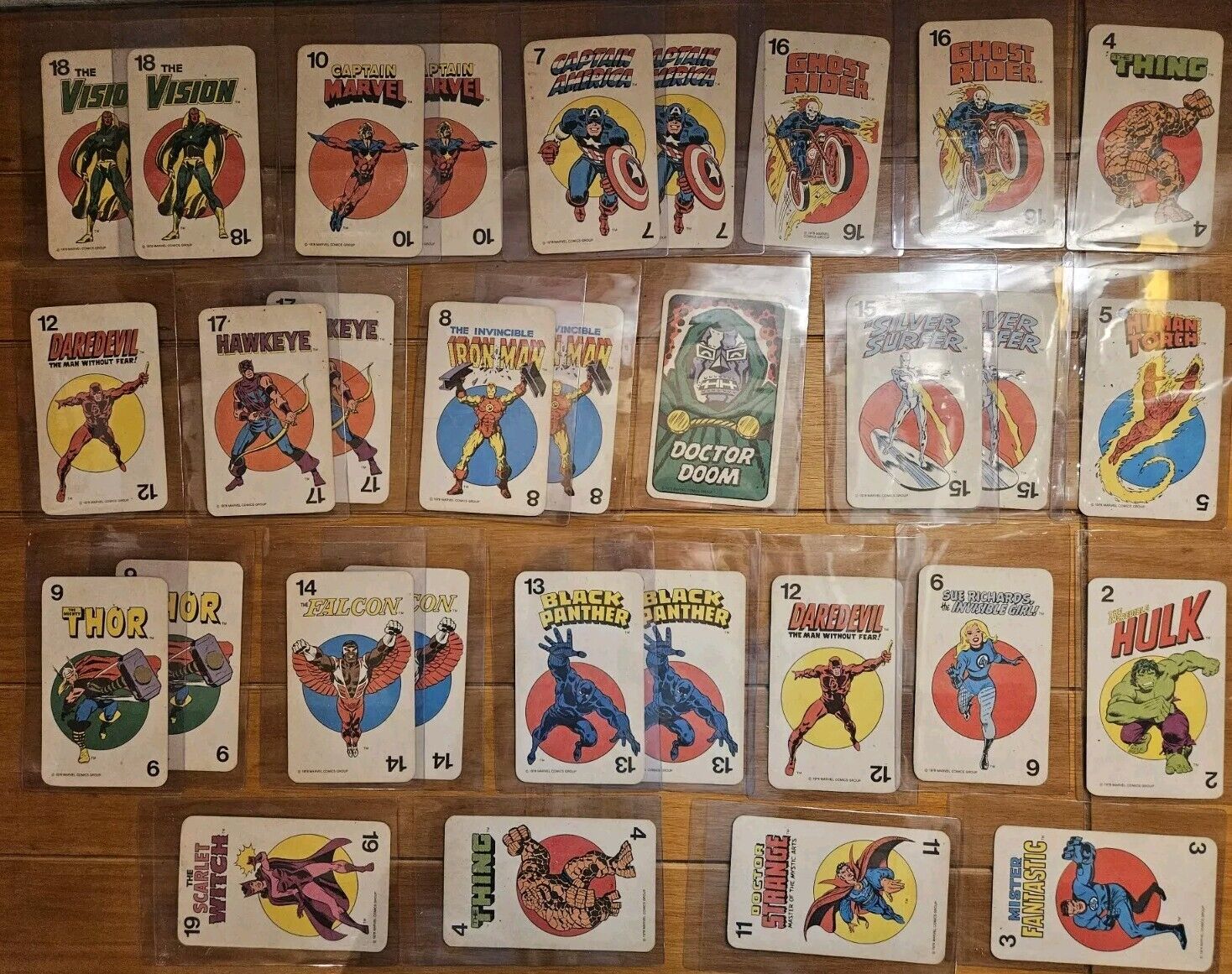 Vintage Marvel Comics Super Heroes Card Game, Oversized Cards 1978 - Lot Of 31