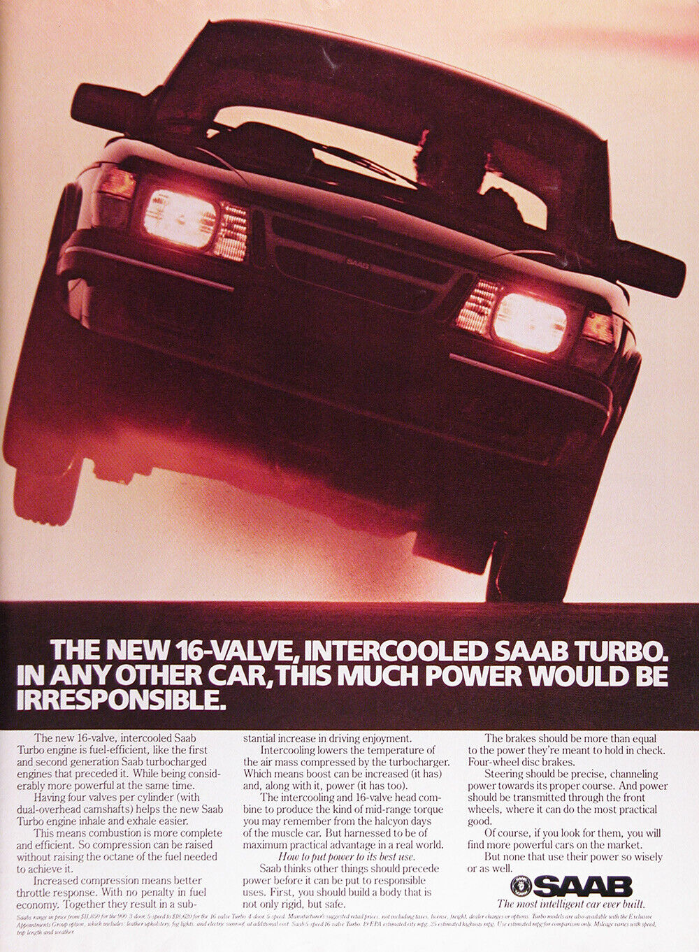 1985 SAAB TURBO Genuine Vintage Ads & 3pgs. ROAD TEST ~ 