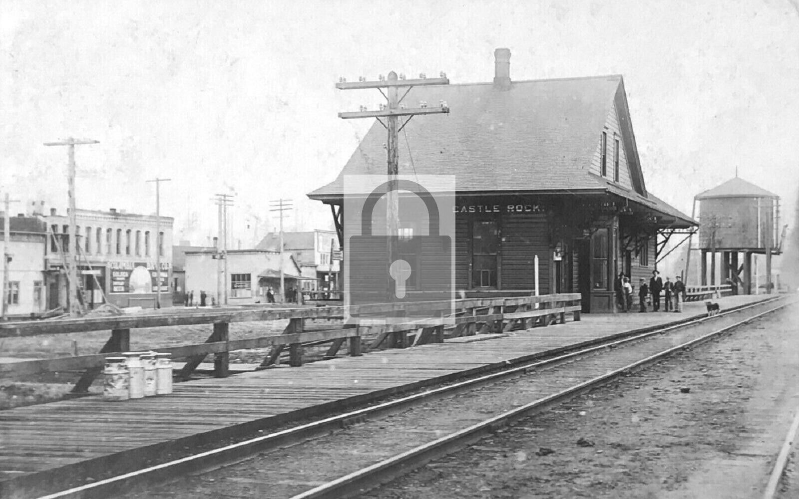 Railroad Train Station Depot Castle Rock Washington WA Reprint Postcard