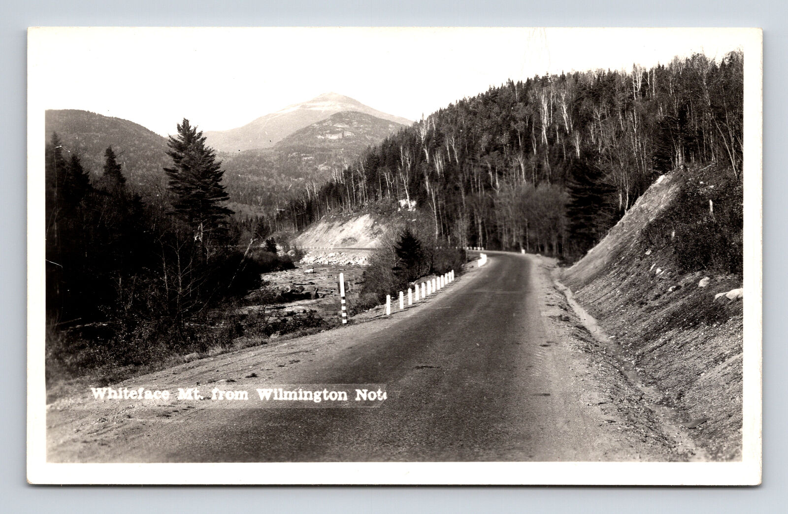 1948 RPPC Highway View Whiteface Mountain NY From Wilimington Notch Postcard