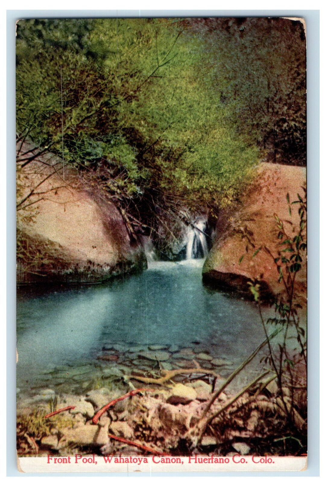 c1910 Front Pool Wahatoya Canon, Huerfano Co. Colorado CO Antique Postcard