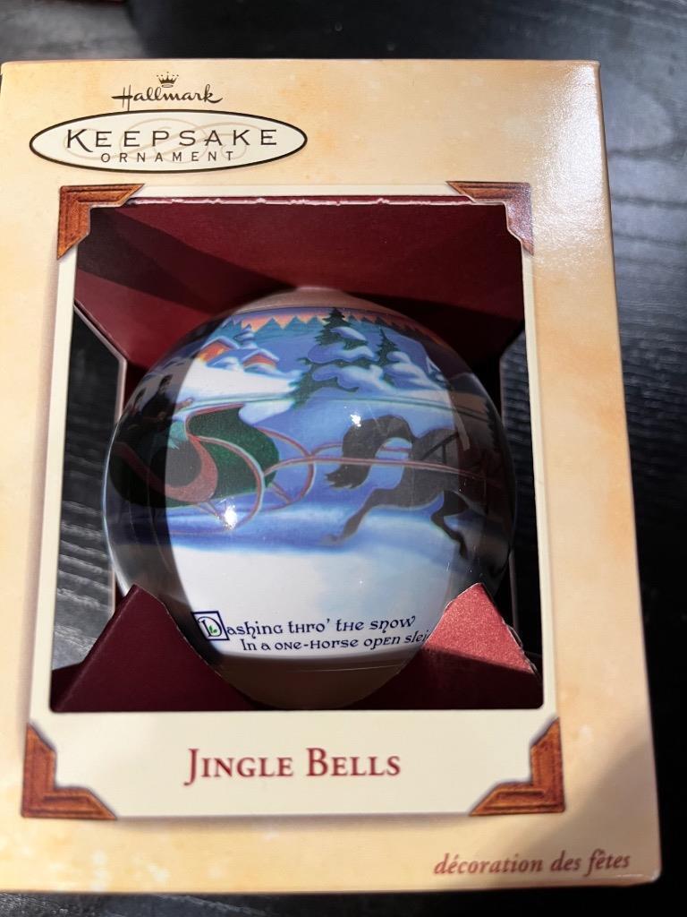 Hallmark Keepsake Ornament Jingle Bells Satin Ball Horse Sleigh 2003 Dashing