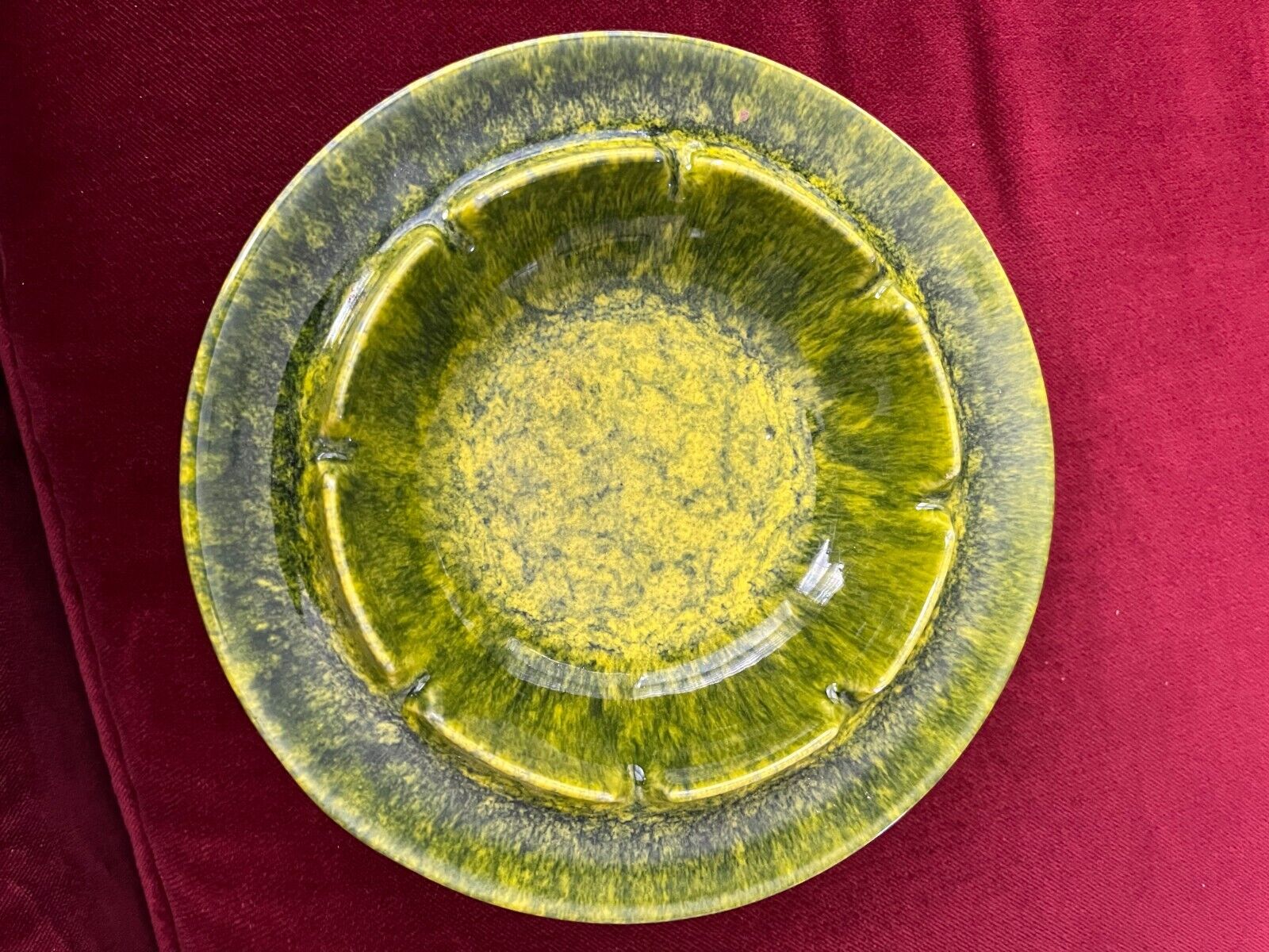Vintage MCM Green Ashtray Ceramic Mid Century Modern Lou Hoenig