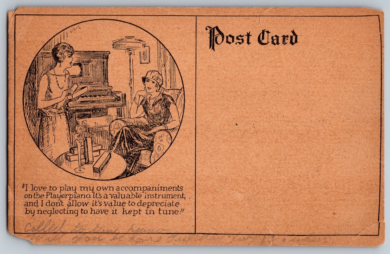 Brooklyn, NY - Kendrick Marshall - Player Piano Instruments - Vintage Postcard