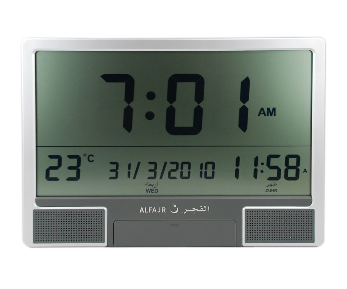 Alfajr Jumbo Automatic Worldwide Digital Azan/Nimaz Prayer Wall Clock CJ-07