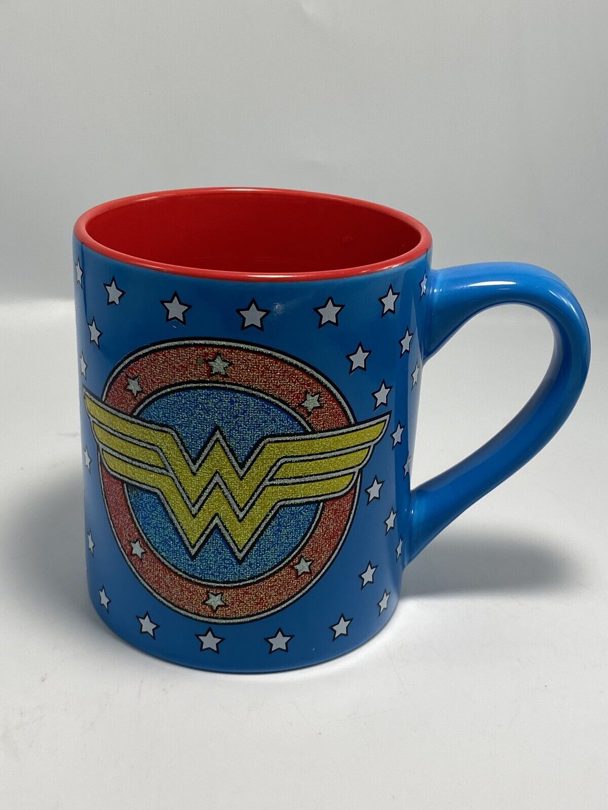DC Comics Wonder Woman Glitter Logo Star Blue Coffee Mug
