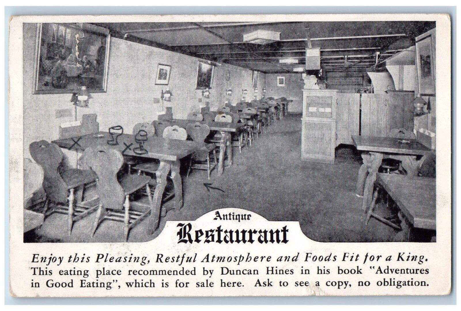 Rockford Illinois IL Postcard Antique Restaurant Sausage Shop Interior 1941