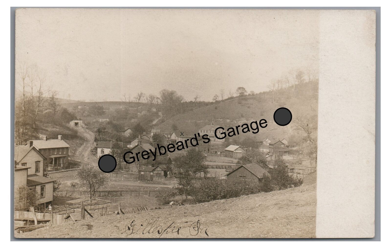 RPPC Aerial View of GILLESPIE PA Fayette County Vintage Real Photo Postcard