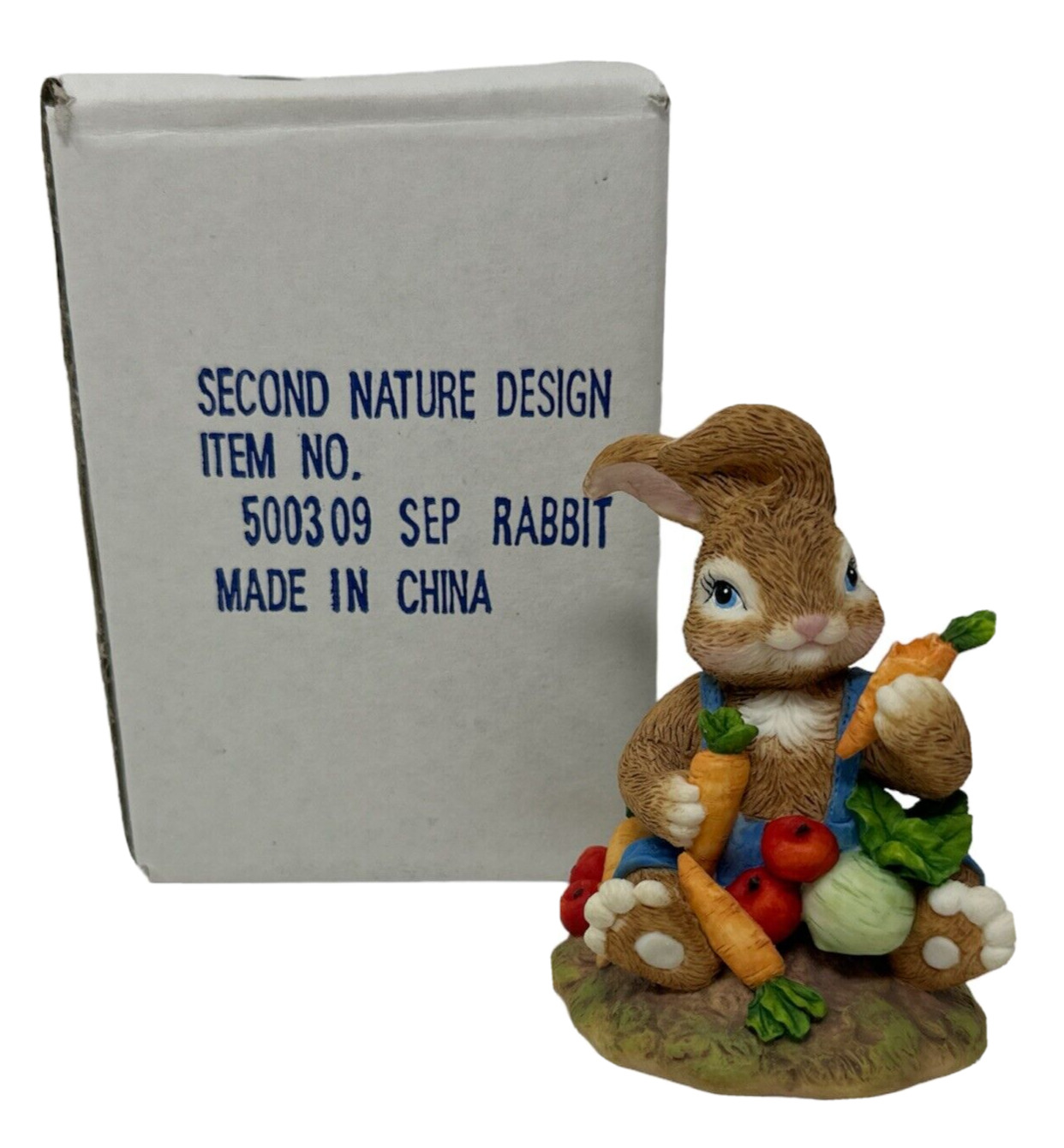 Vtg Bunny Tales Grandmas Garden Rabbit Figurine SEPTEMBER Second Nature Easter