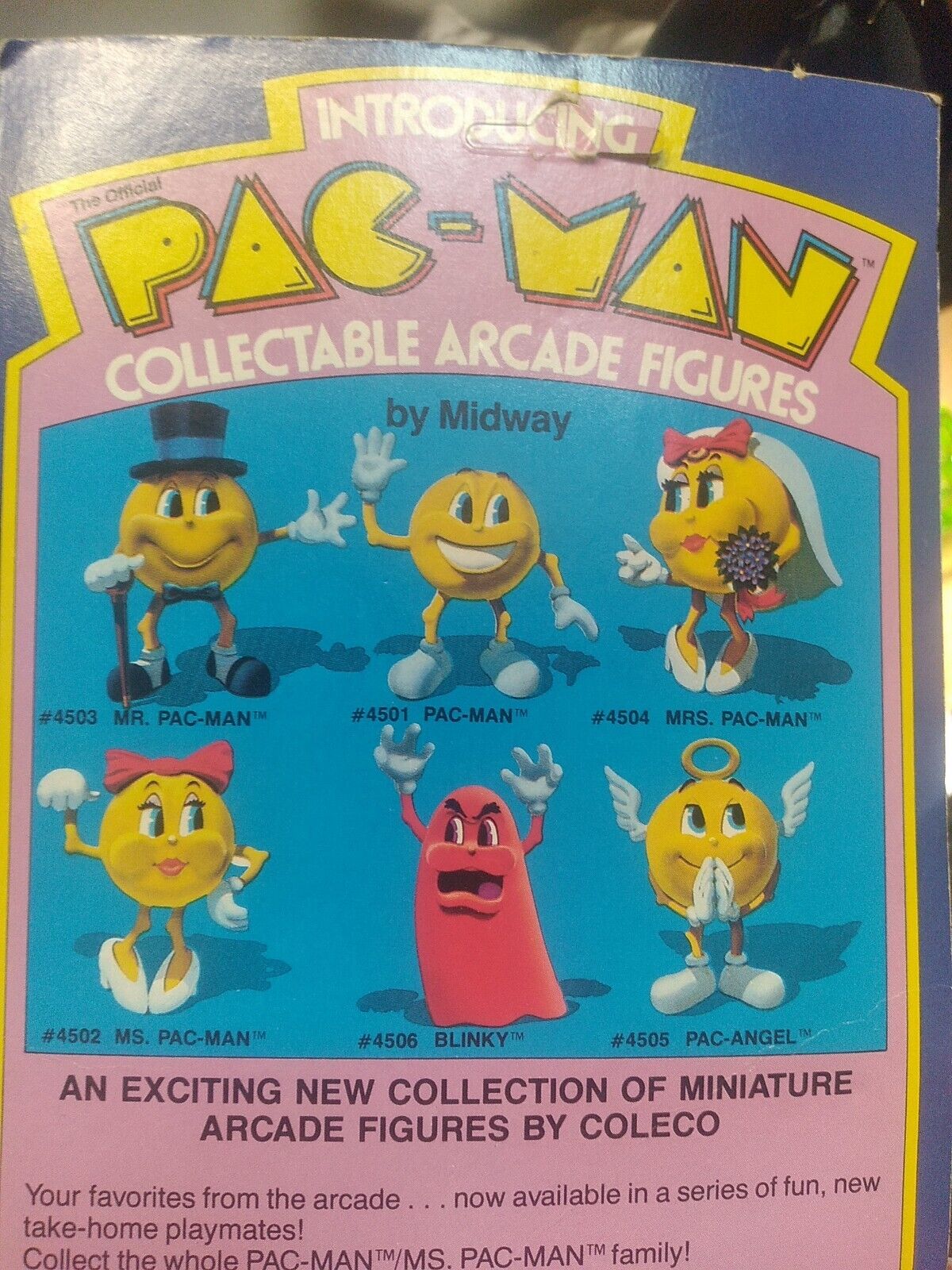 Rare vintage 1982 Coleco Midway Pac-Man miniature figures sealed Complete Set  