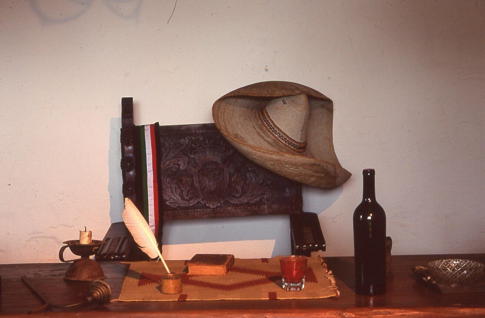 35 MM Color Slides Pro Photo Abstract Art Western Cowboy Hat Desk 1991 #17