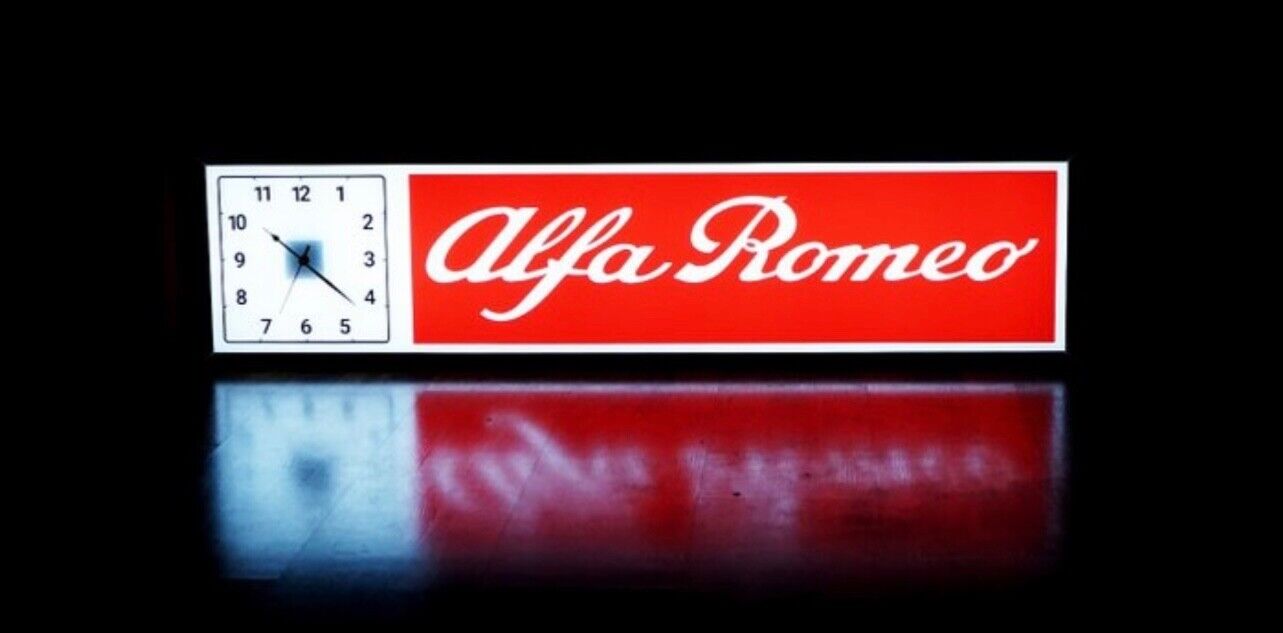 VERY RARE 1990’s ALFA ROMEO CLOCK SHOWROOM DEALERSHIP GARAGE SIGN