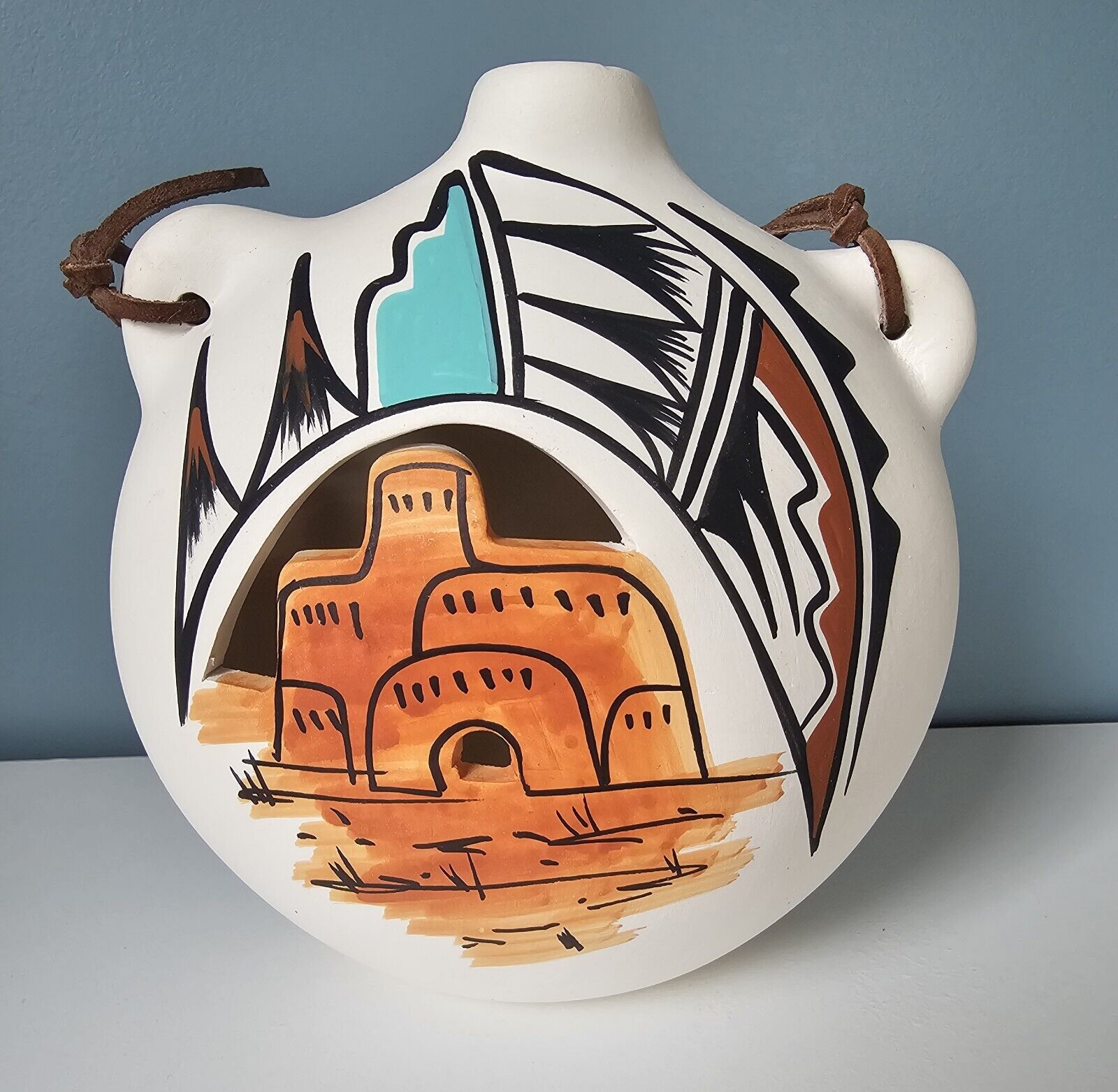 Vintage Native American Pottery Canteen  by Navajo L. Toya, N.M.