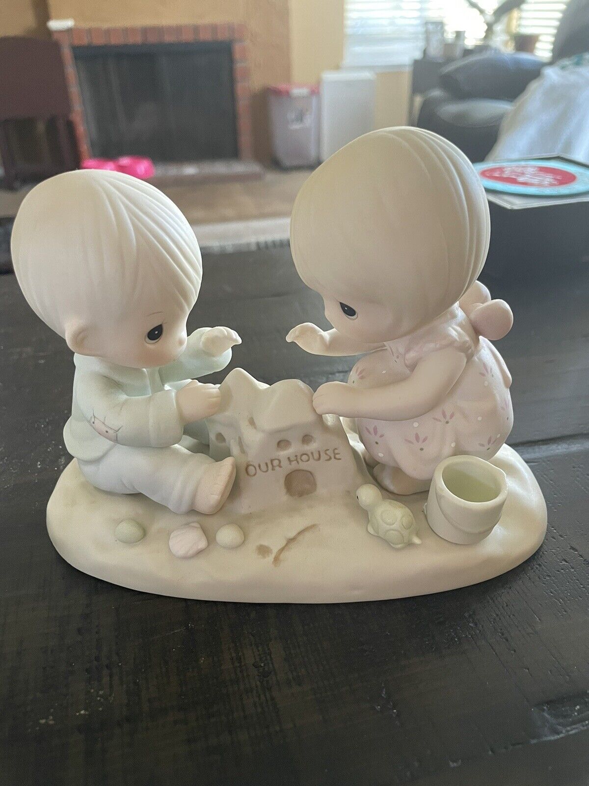 Vintage Precious Moments Figurine 1984 God Bless Our Home Beach With Box #12319