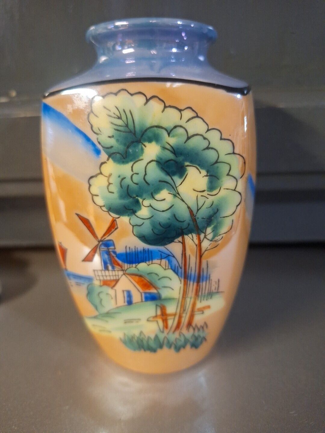 Japanese Antique VTG Vases PAIR Luster Wear c.1920 (approx. 5\