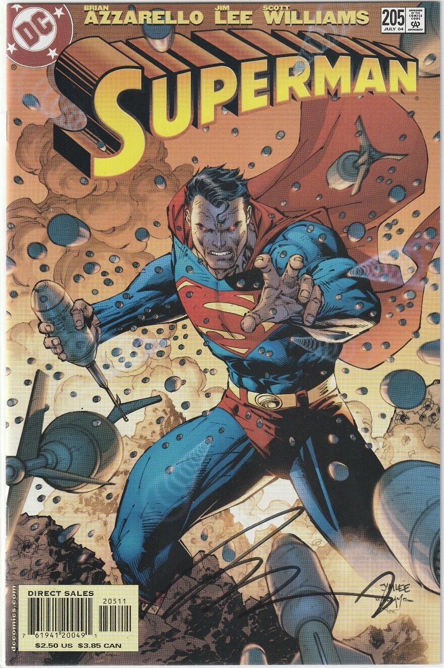 Superman #205 Signed By Brian Azzarello w/COA