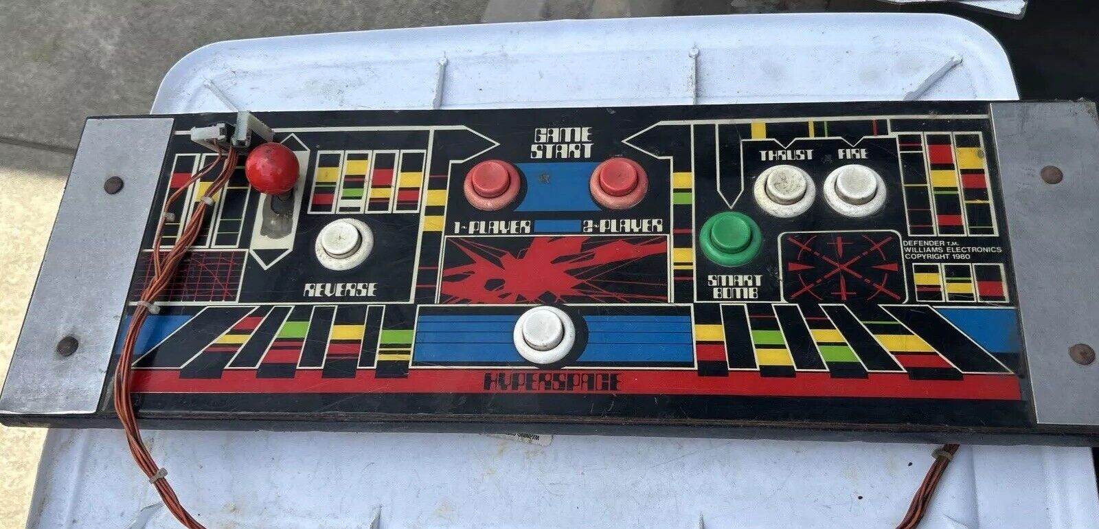 Original Vintage Williams Defender Control PaNel  Arcade video Game If26