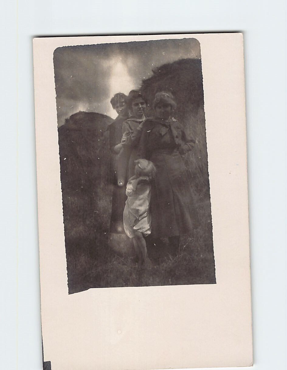 Postcard Three Women and a Girl Scene