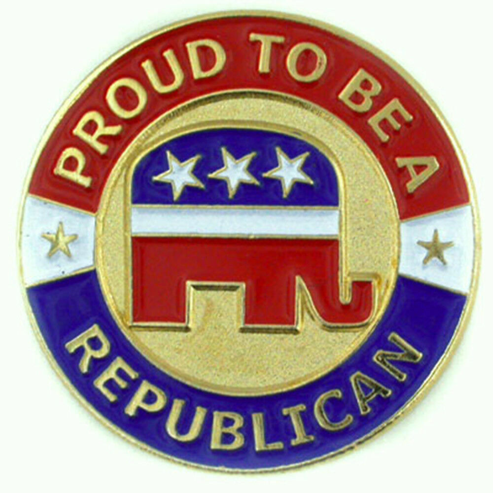  Proud to be A Republican Patriotic Political Lapel Pin US USA Gold