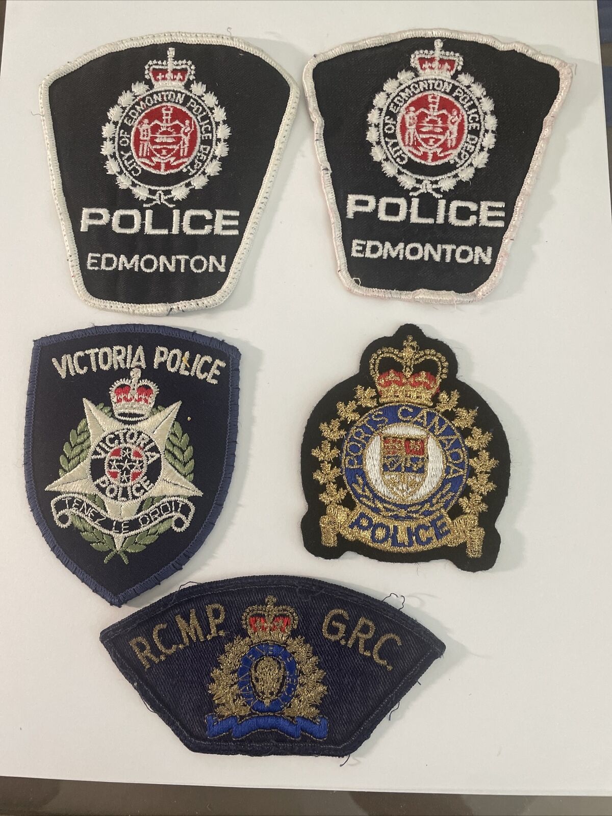 Lot of 5 Canadian Police Patches