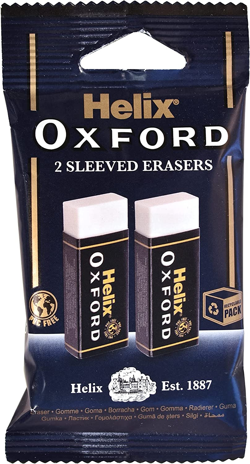 Oxford Twin Pack of Erasers, Oxford Blue, Large