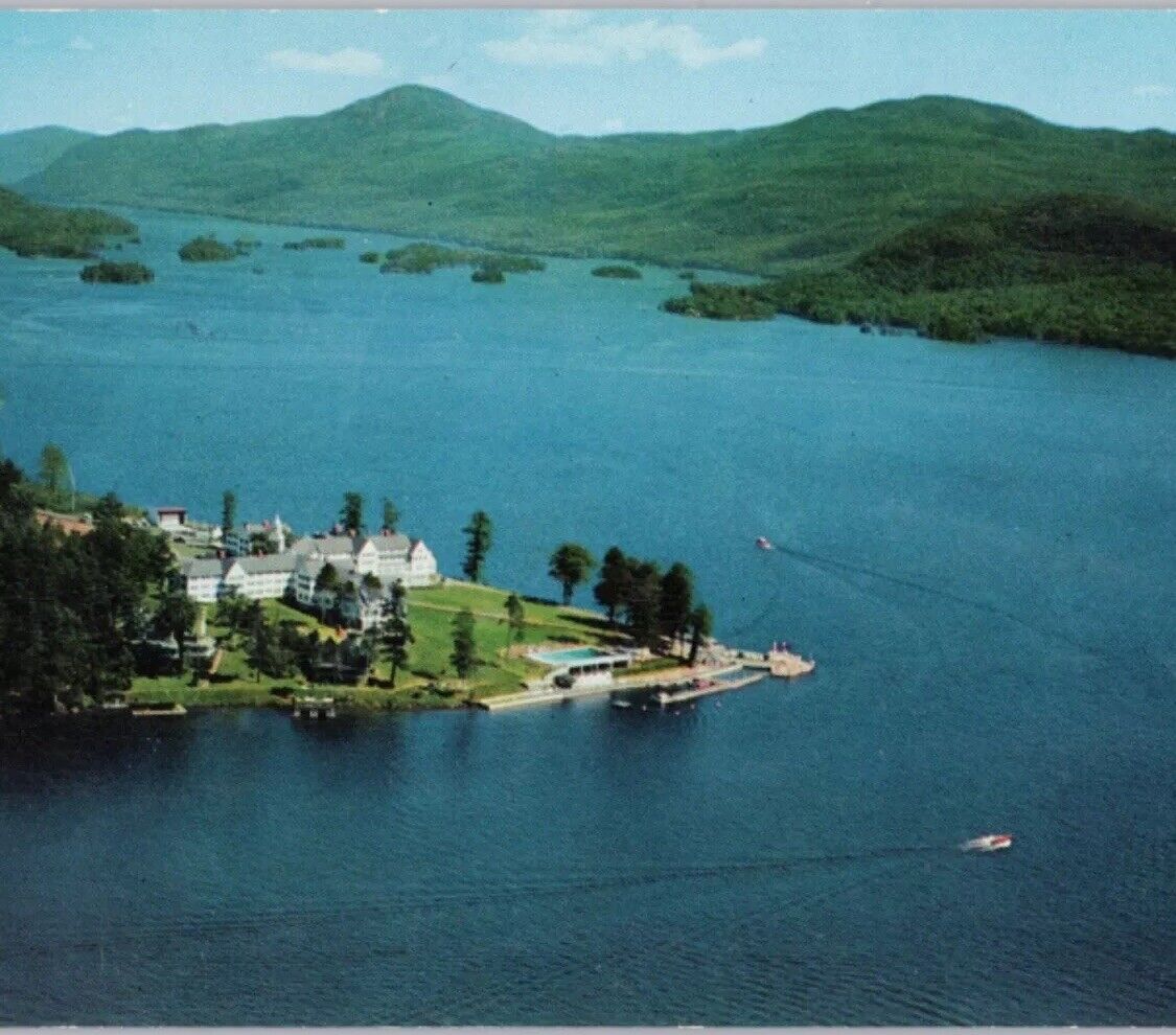 Sagamore Hotel Lake George near Bolton Landing NY 1956 Vintage Postcard Unposted