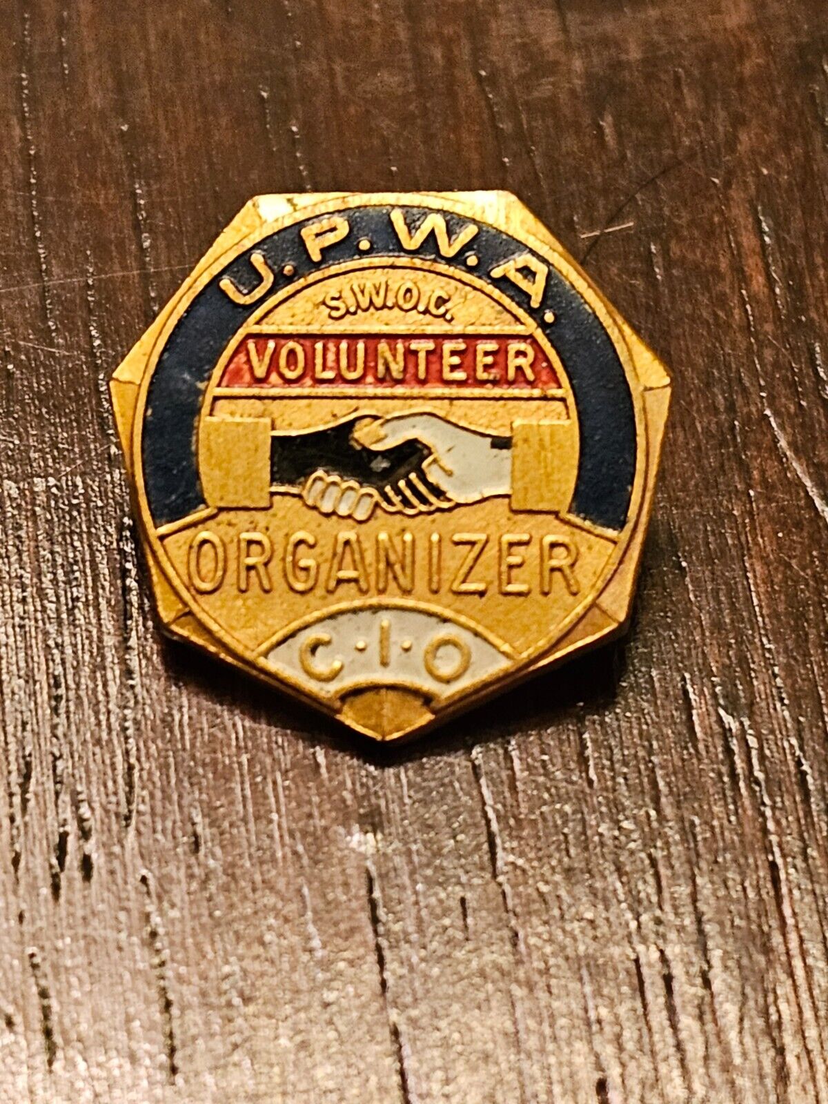 VTG United Packinghouse Workers Of America UPWA Volunteer Organizer SWOC CIO Pin