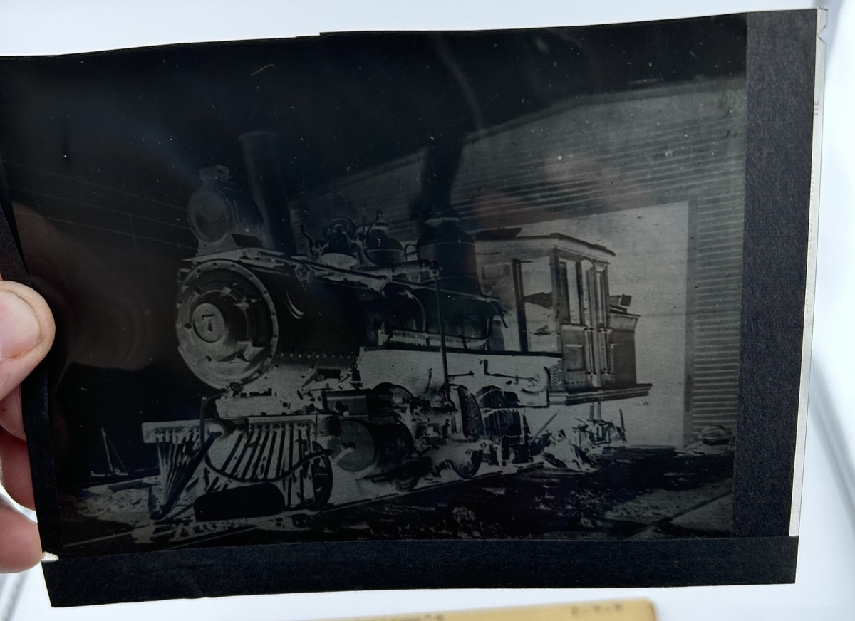1905 Negative Photo Boston Revere Beach and Lynn Railroad Train #7  Narrow Gage