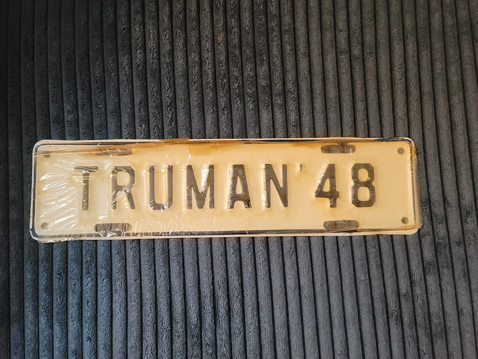 Truman 48 Metal License Plate From The 1948 Presidential Campaign/Election