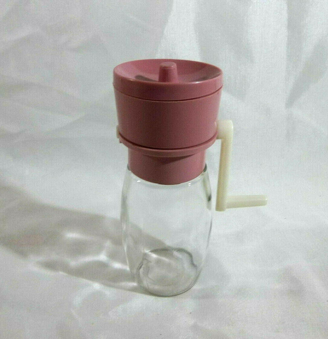 Vintage Gemco Westinghouse Glass Jar Nut Chopper with Pink Plastic Top