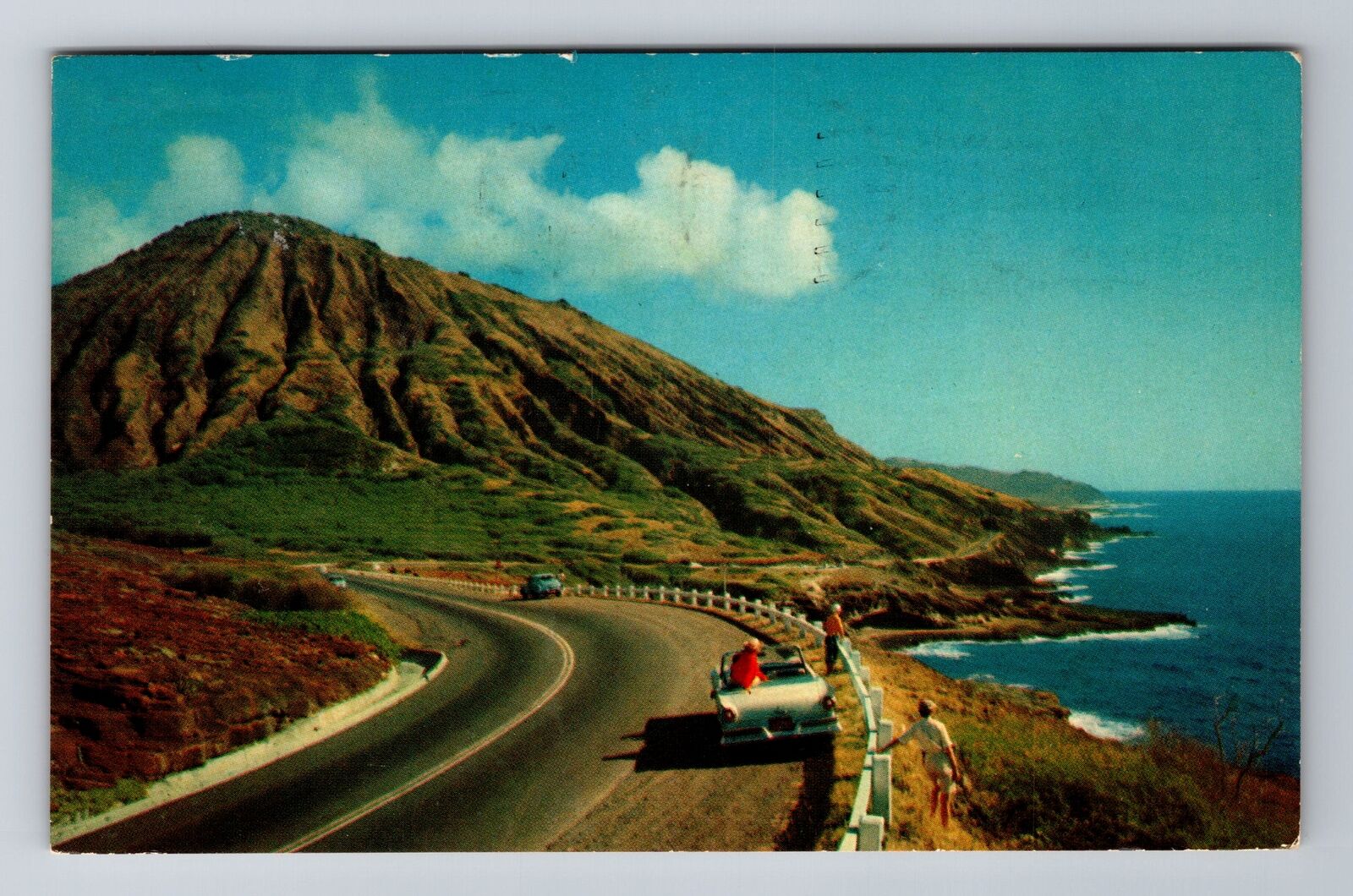 Waikiki HI-Hawaii, Aerial Koko Crater, Antique, Vintage c1964 Souvenir Postcard