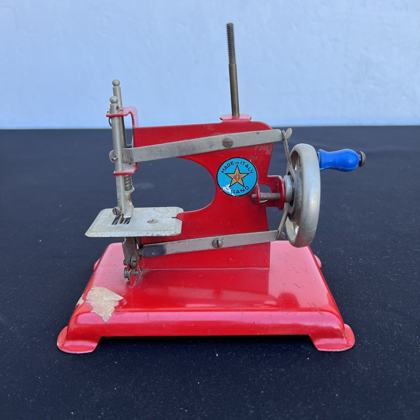 Vintage Milano Toy Sewing Machine Red Made In Italy Childs Sewing 