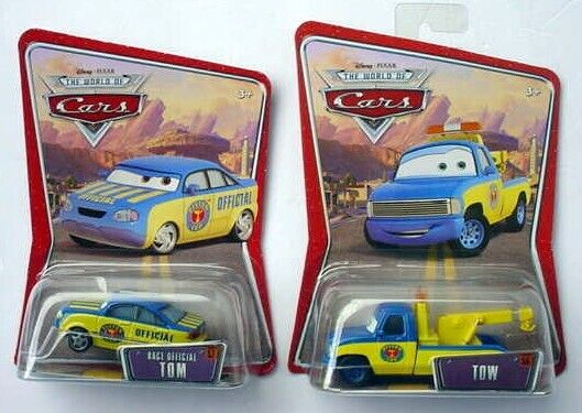 NEW Disney Pixar CARS Diecast RACE OFFICIAL TOM 57 & TOW TRUCK 56 World of Cars