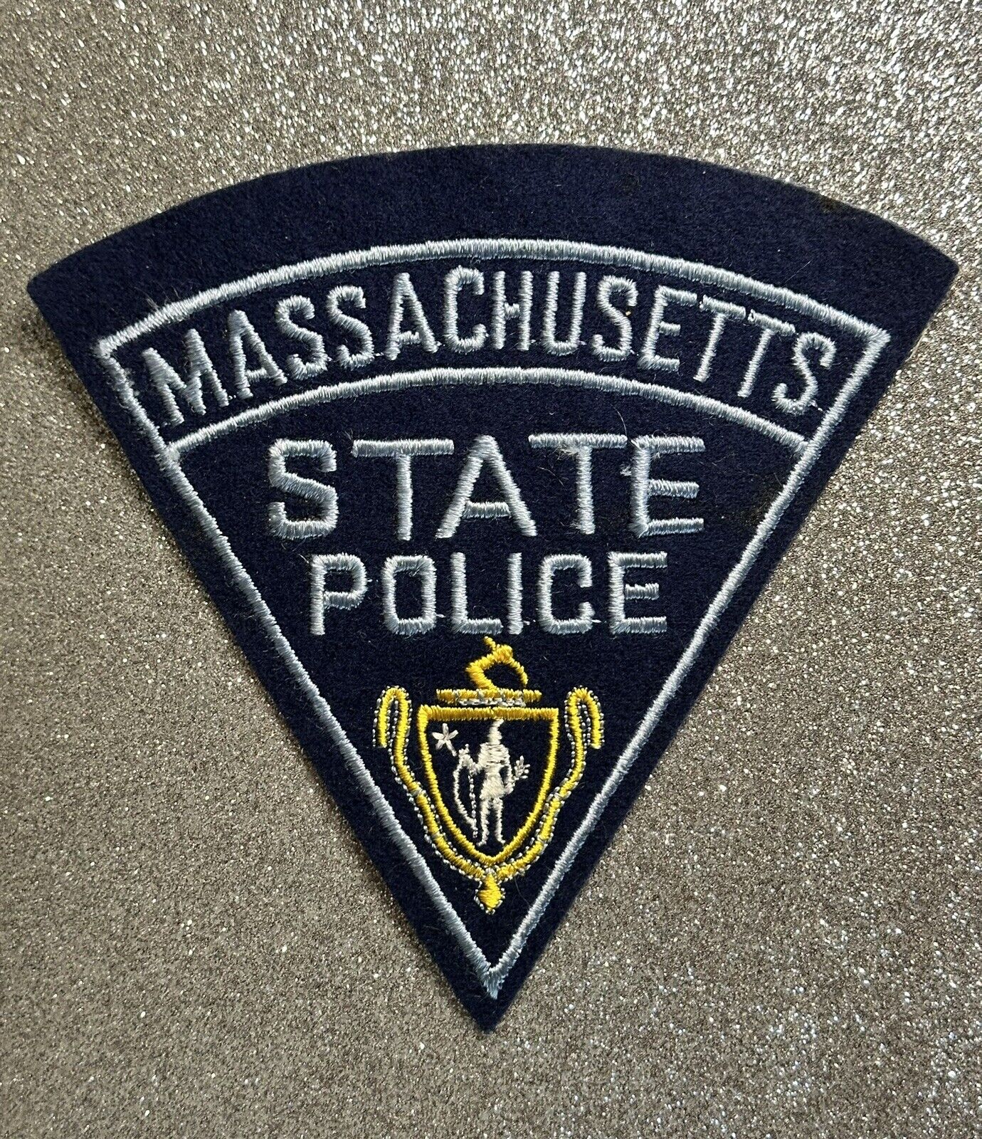 Massachusetts State Police Shoulder Patch MA 1960's Issue Felt~ Vintage ~ RARE