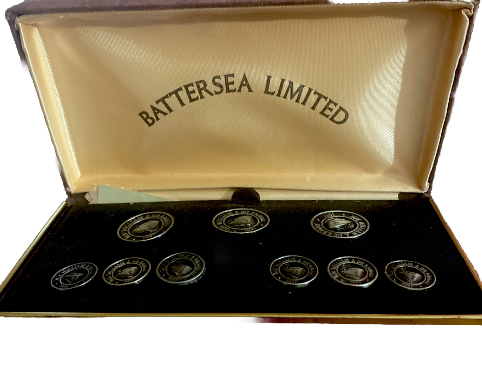 M/V William J. De Lancey Button Set 1981  Brass Battersea Limited