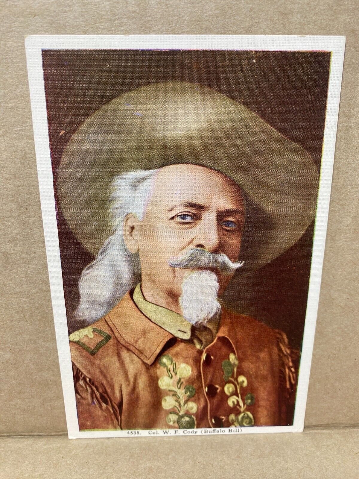 Colonel William Frederick Cody Buffalo Bill Linen Postcard No 1921
