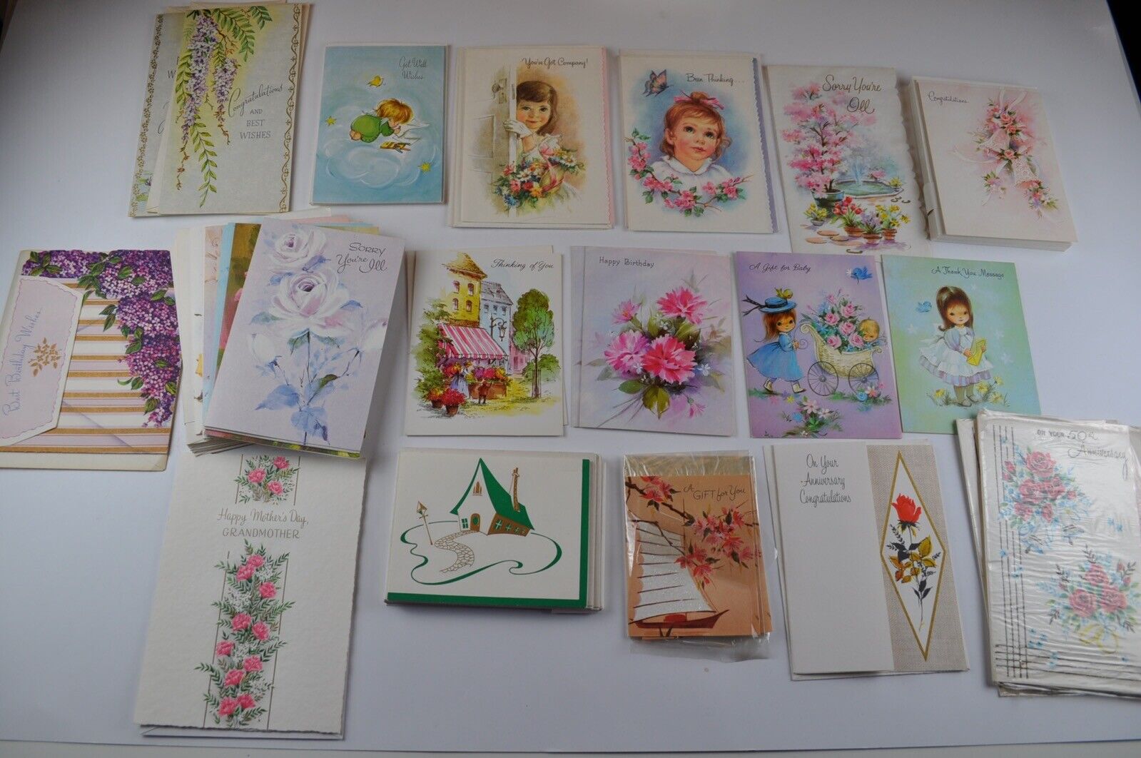 Vintage Stationery 1960’s Assortment Florals Girls Cute - 