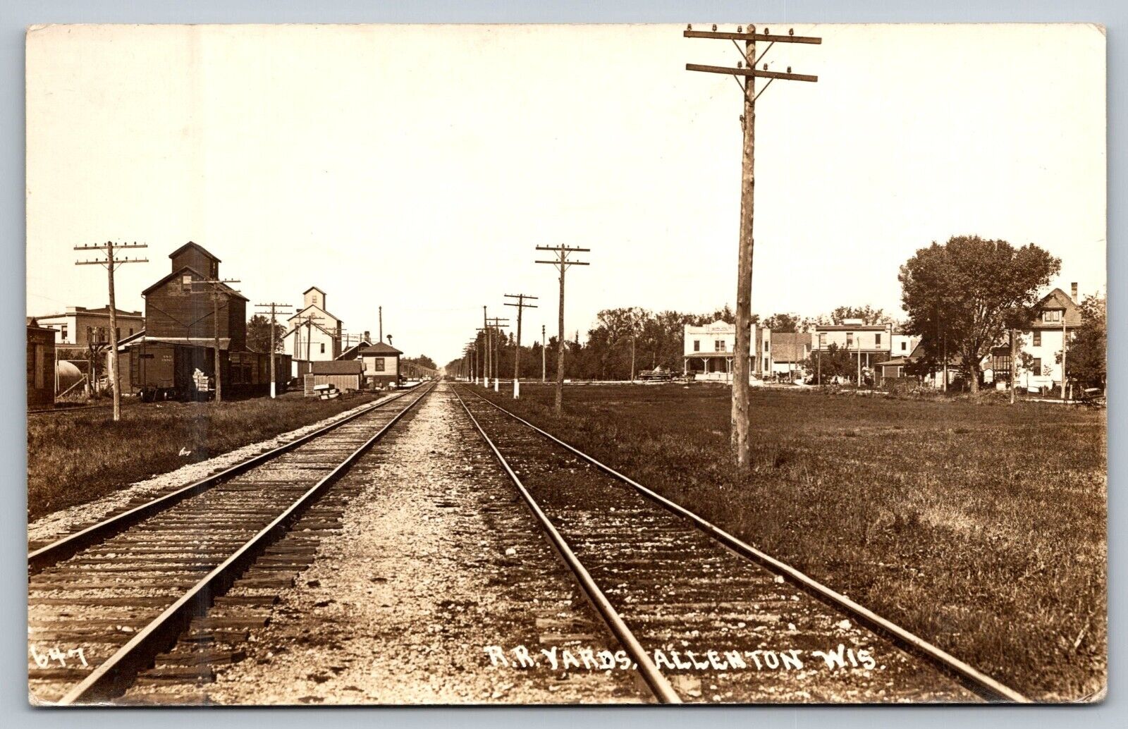 RPPC Railroad Yards Allentown  WI Real Photo Postcard