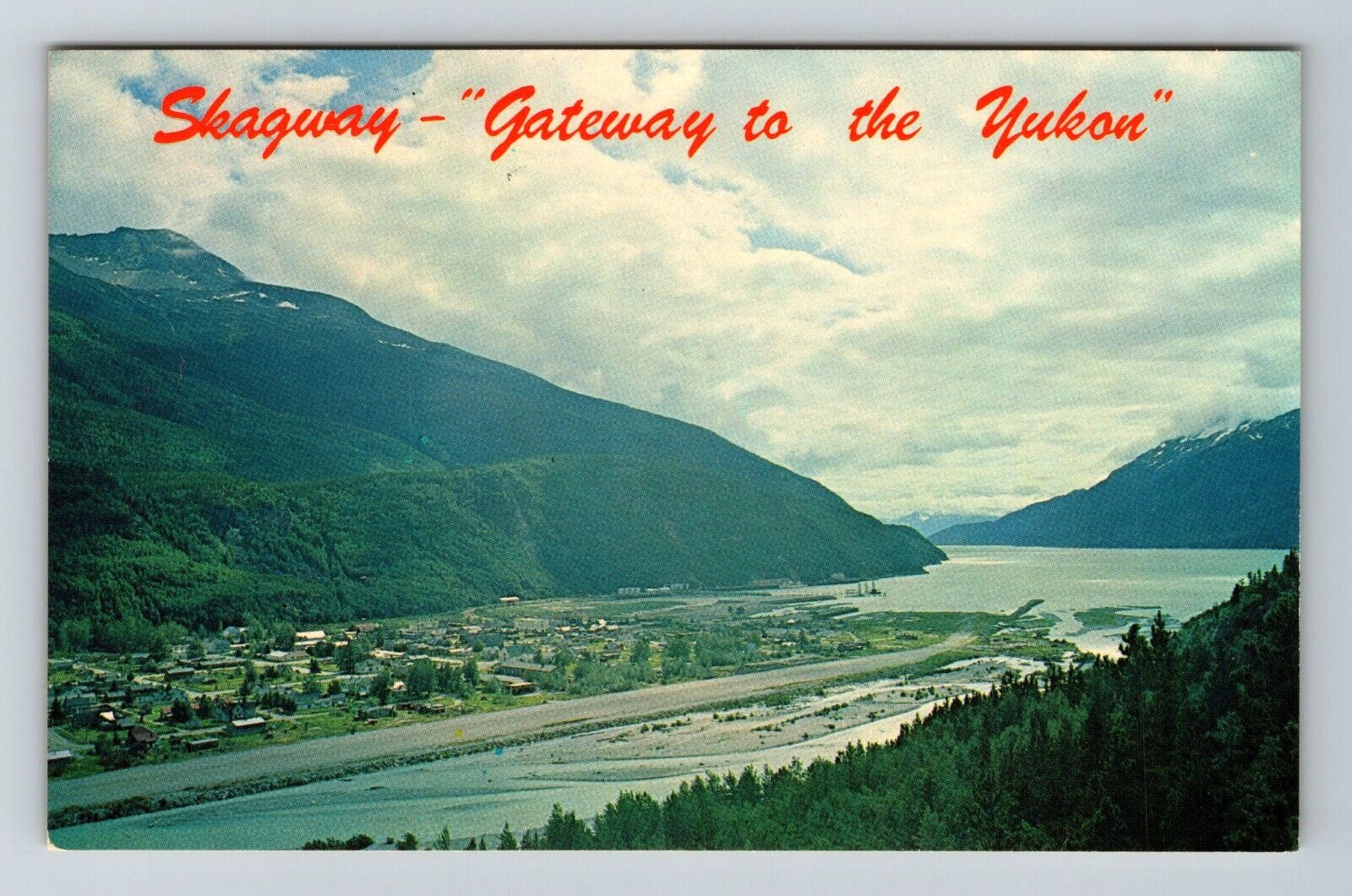 Skagway AK-Alaska, Entrance To White Pass, Aerial Scenic View, Vintage Postcard