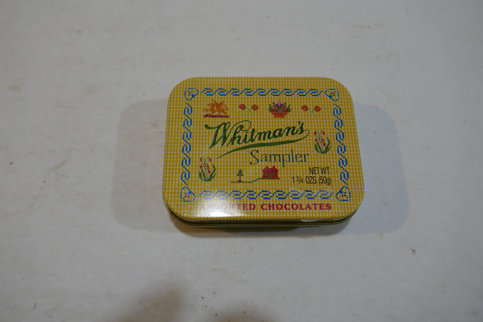 Vintage Whitman's Candies Cloisonne Metal Tin Great Condition Small Size Too