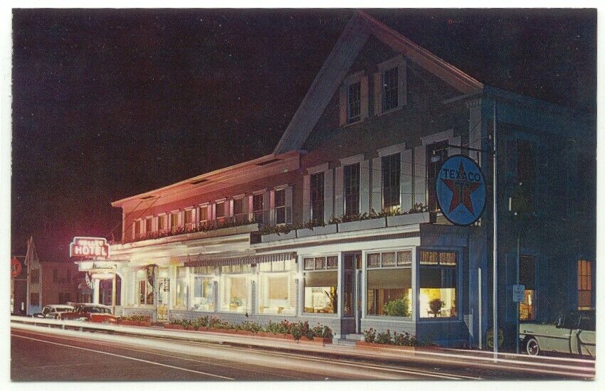 Hillsboro NH Valley Hotel Texaco Sign Vintage Postcard ~ New Hampshire